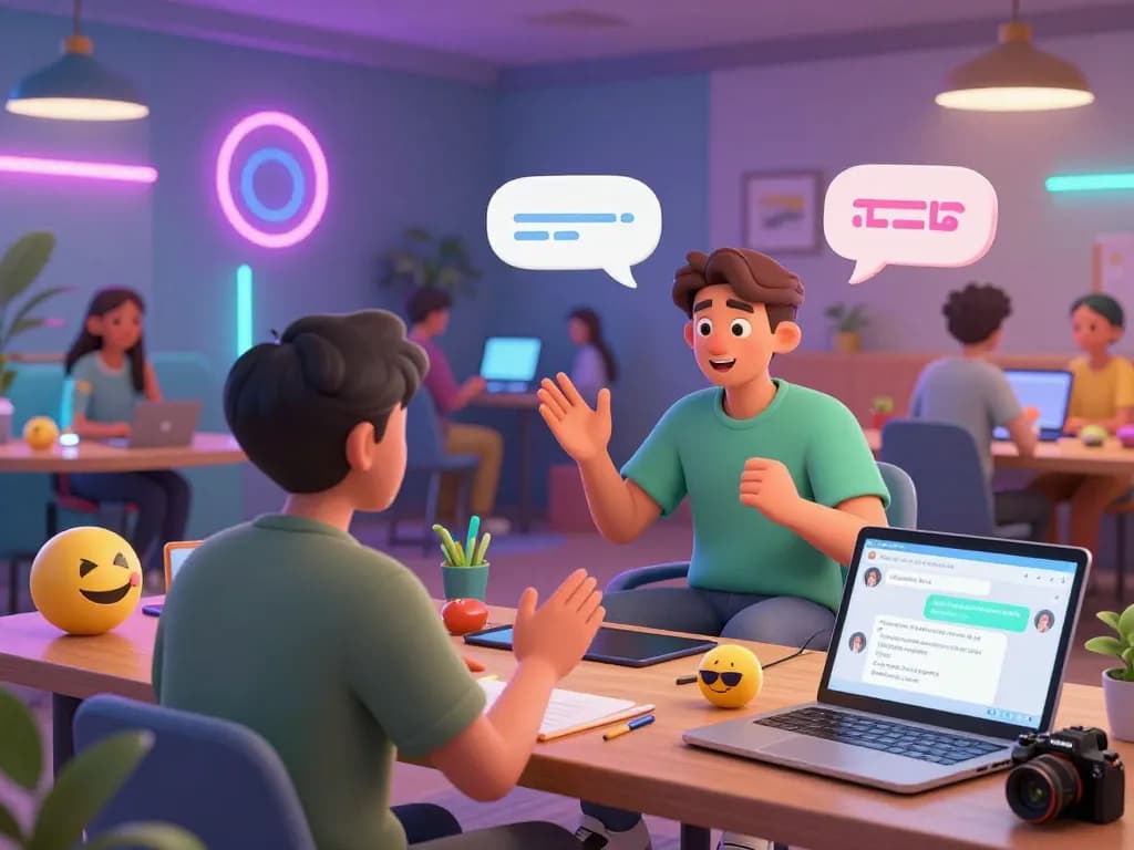 Interactive NSFW AI chat scene with lively avatars and user engagement in a digital lounge.