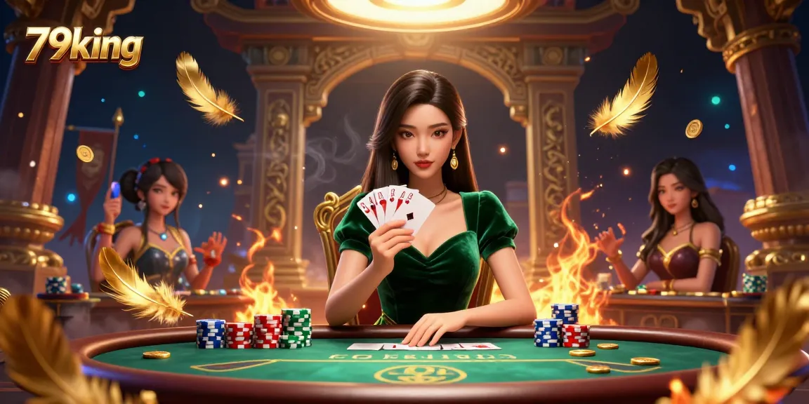 Experience thrilling poker strategies at 79king with a vibrant casino scene showcasing rich detail.