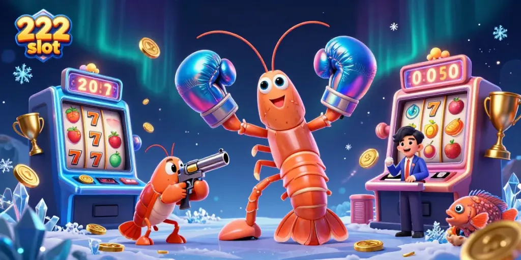 Menangkan jackpot 222 slot dengan ilustrasi ceria, simbol dan elemen kasino penuh warna.
