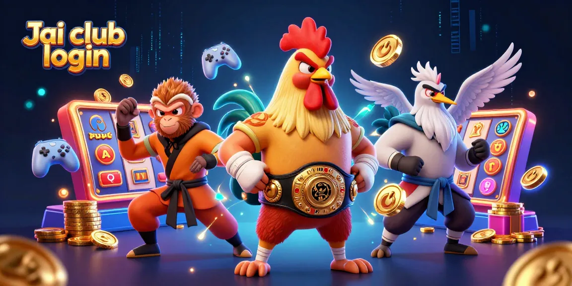 Engage in thrilling gameplay with Jai club login, featuring vibrant slot reels, strategic game elements, and cartoon characters.