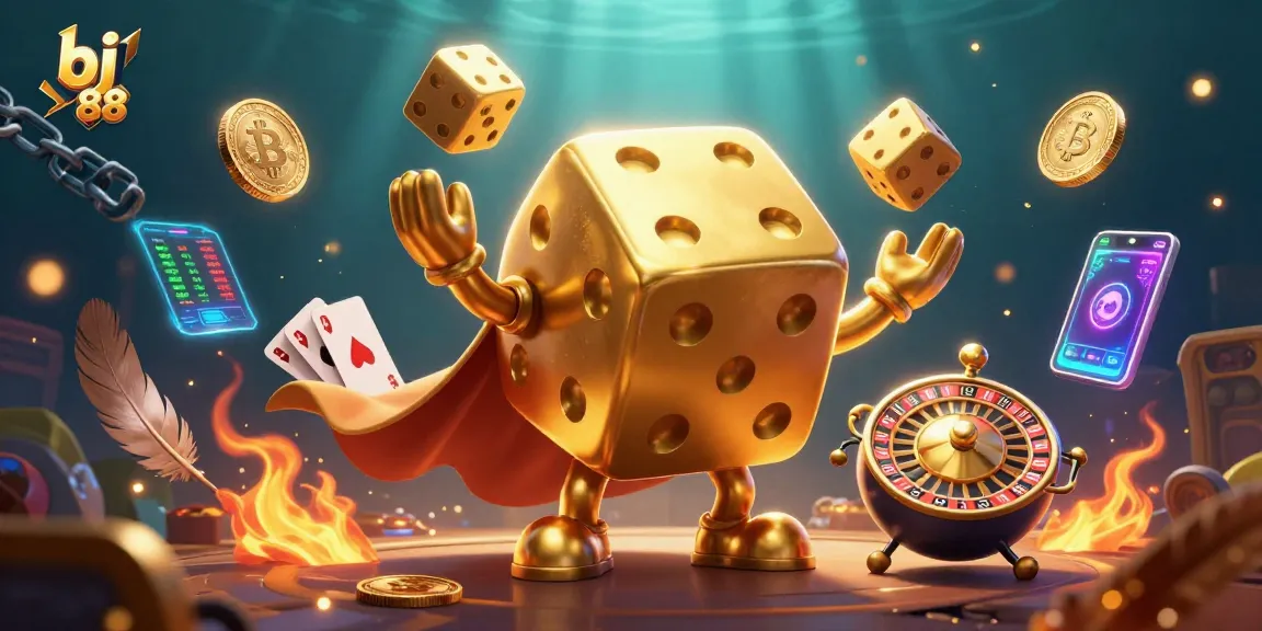 Engage in thrilling action with bj 88 as a dice golem juggles a spectacular showcase of gambling elements.