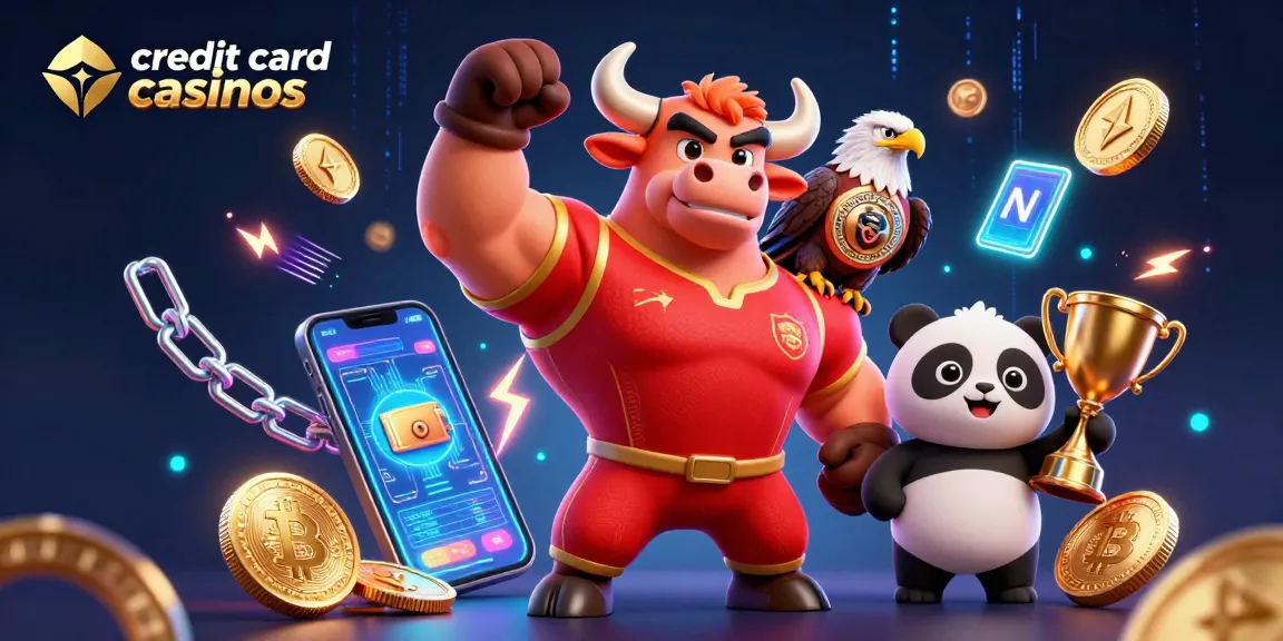 Experience the thrill at credit card casinos with exciting characters and vibrant gaming elements.