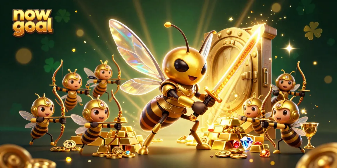 Bet on now goal with this vibrant scene showcasing a golden hornet in samurai armor surrounded by treasure.