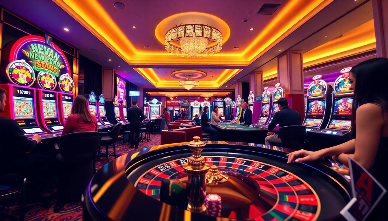 Players engaging in thrilling games at bro138 casino with roulette and slot machines.