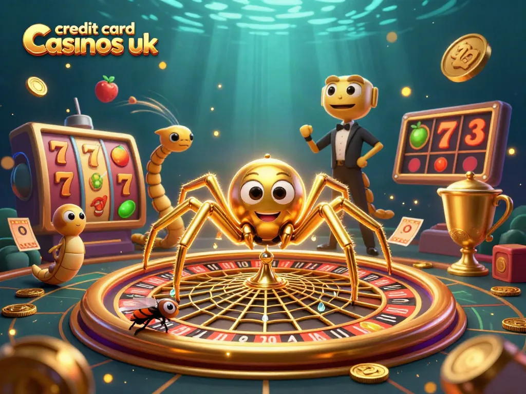 Engage with credit card casinos uk as a fly nervously bets on a roulette web, spun by a spider and centipede dealer.
