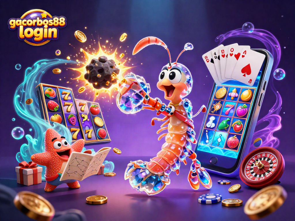 Engage with gacorbos88 login through dynamic slot game action with vibrant 3D characters and elements.