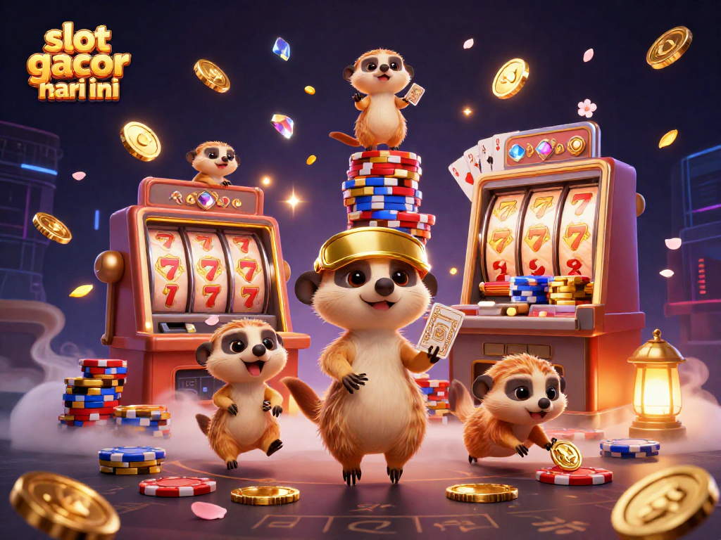 Experience excitement in slot gacor hari ini with vibrant meerkats and dynamic casino elements.