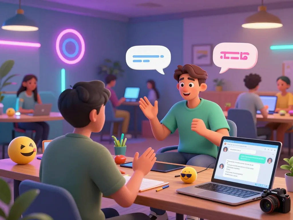 Interactive NSFW AI chat scene with lively avatars and user engagement in a digital lounge.