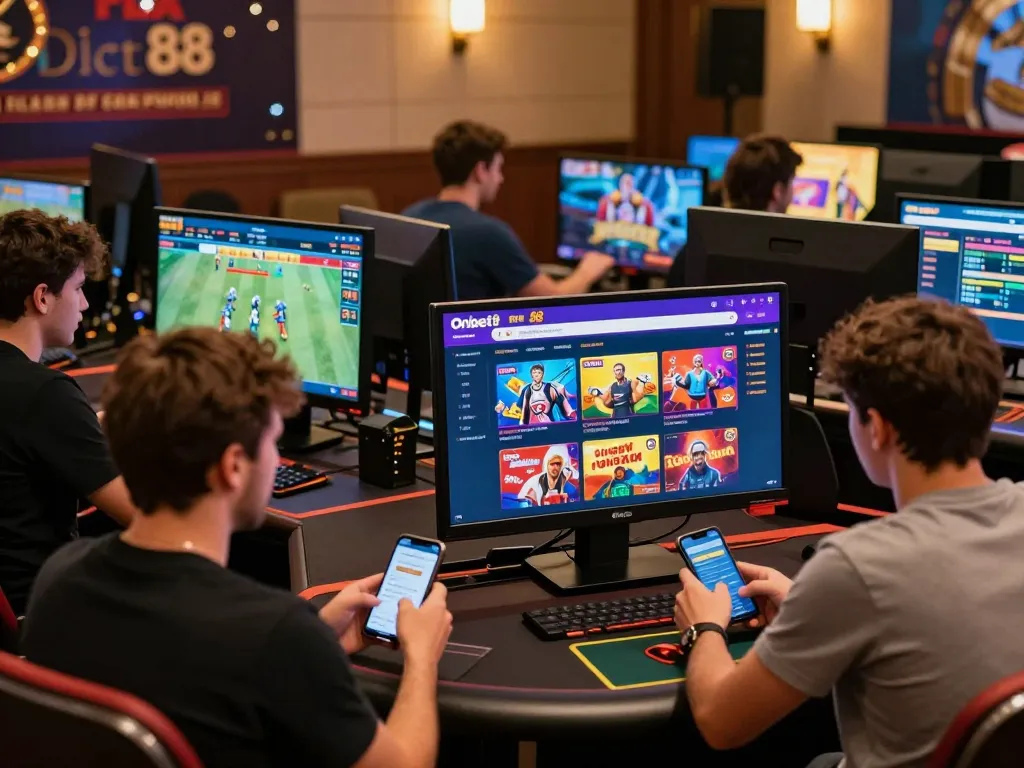 Onbet 88 online gambling platform featuring diverse players engaged in exciting betting activities.