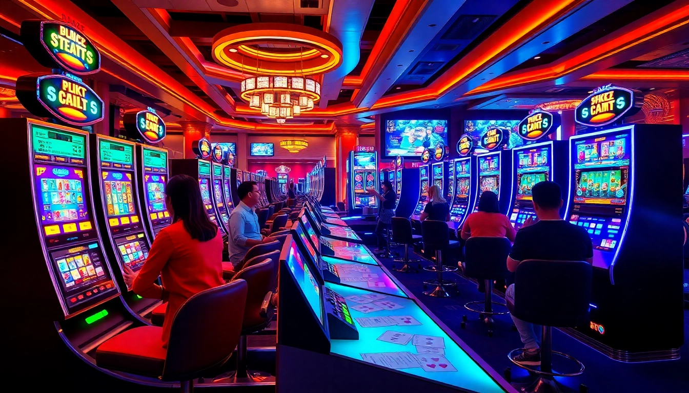 Experience the thrill of slot gacor hari ini with eager players in a luxurious casino setting.