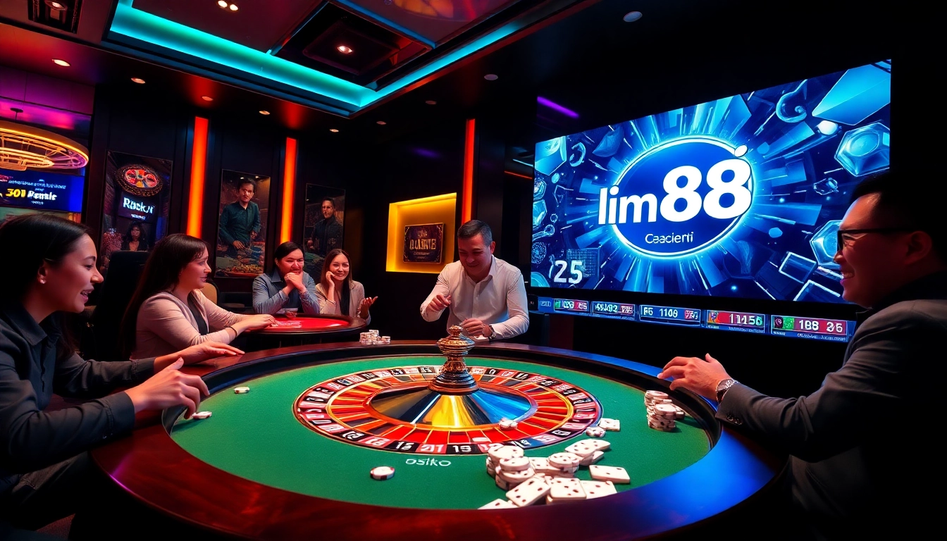 Experience thrilling gameplay at link 88i with vibrant casino visuals featuring roulette and poker.