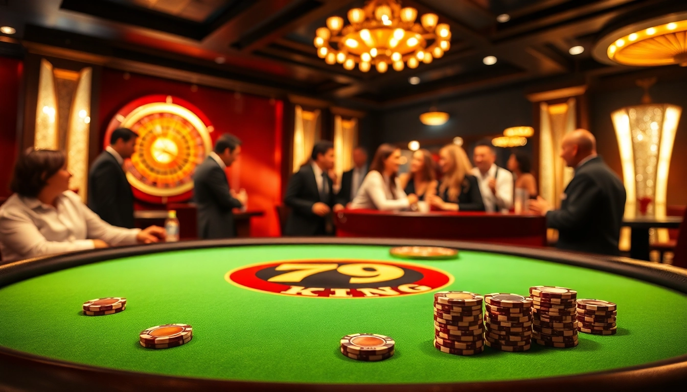 Experience the thrill of gaming at 79 King Casino with vibrant green tables and elite poker chips.