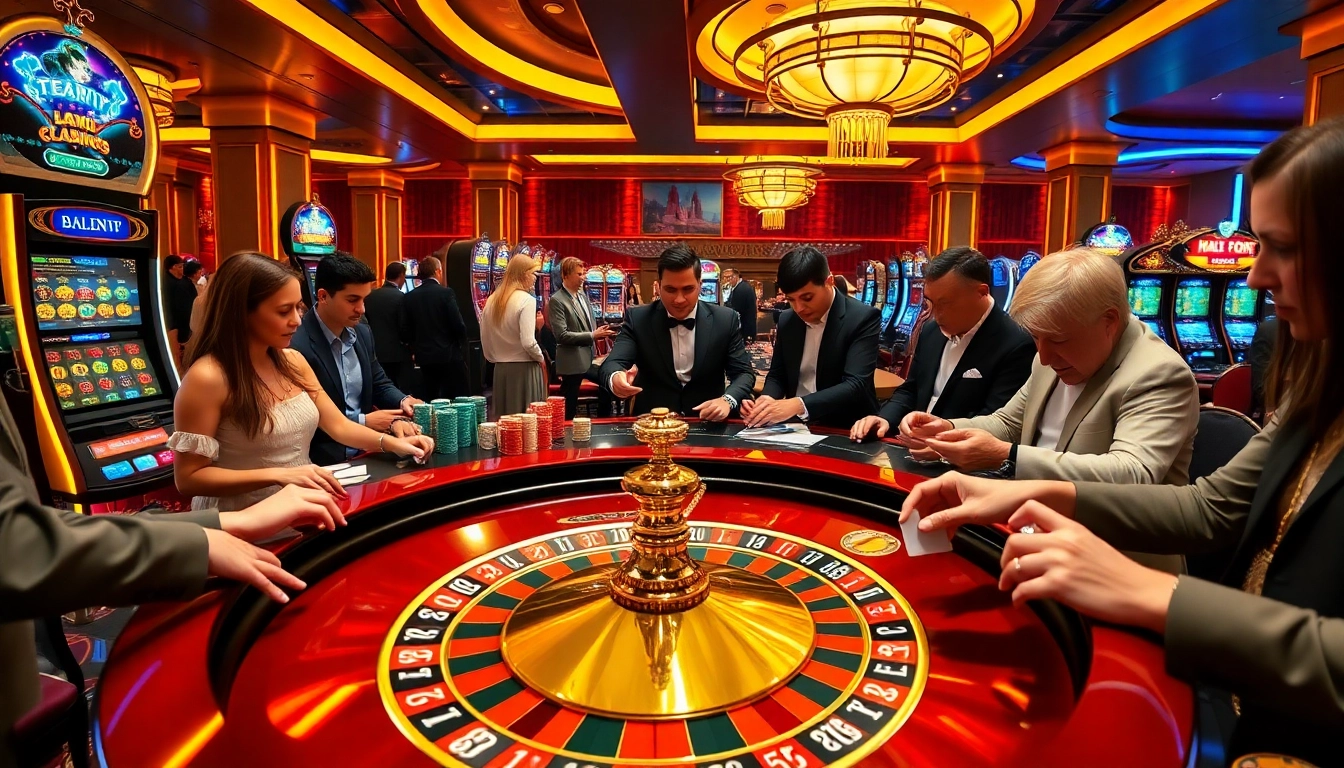 Experience vibrant casino gaming at ktpjitu alternatif with luxury tables and slot machines.