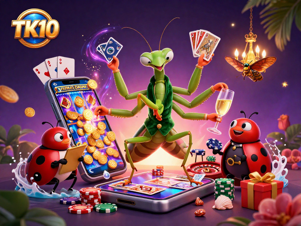 Experience thrilling gaming excitement with TK10 as gameplay elements burst into life around vibrant characters.