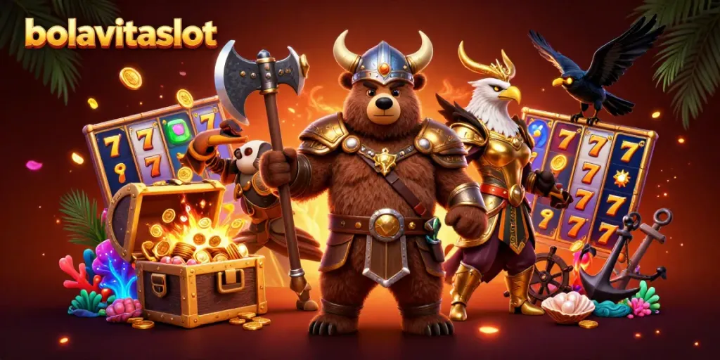 Experience thrilling gameplay at bolavitaslot as slot reels and premium jackpots make for an electrifying scene.