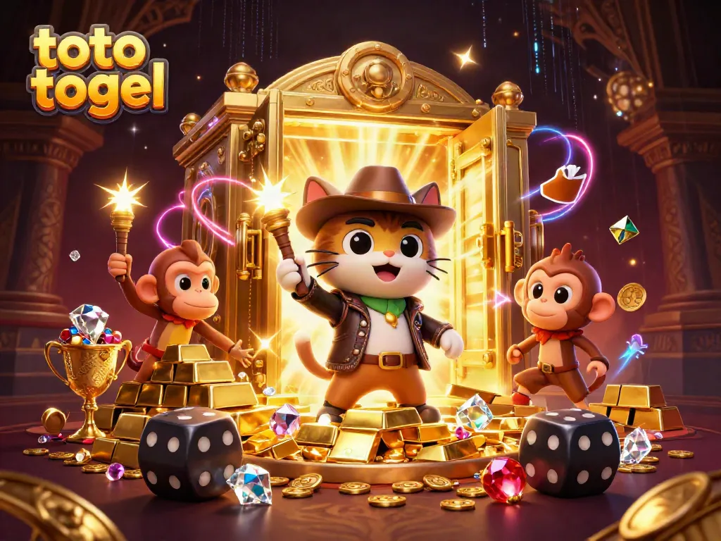 Explore the world of toto togel with a cat archaeologist uncovering a golden casino artifact