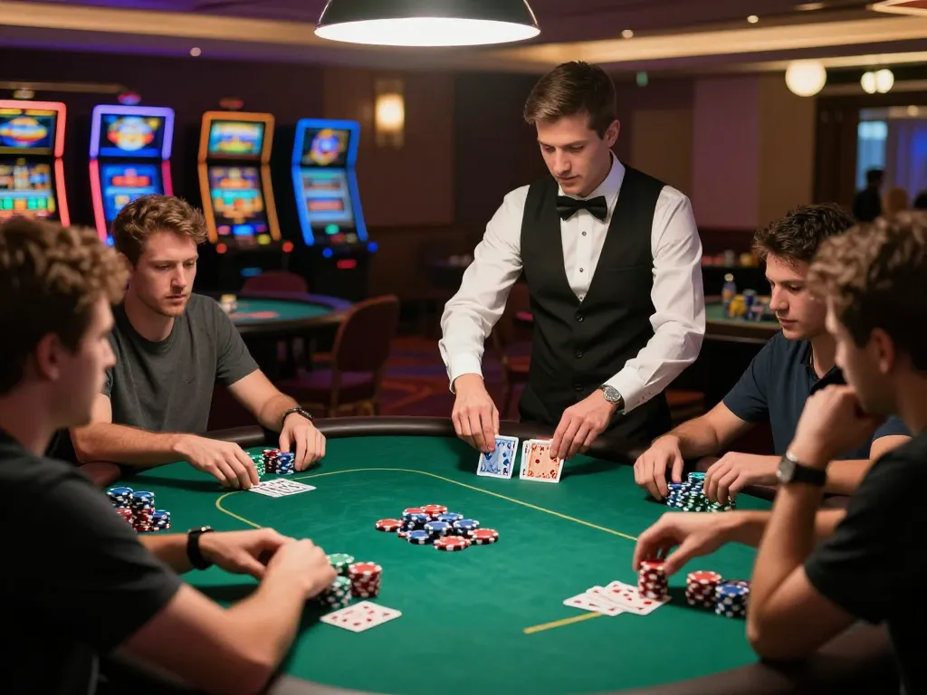 Players strategizing in an exciting poker game at MM88 casino, full of energy and anticipation.