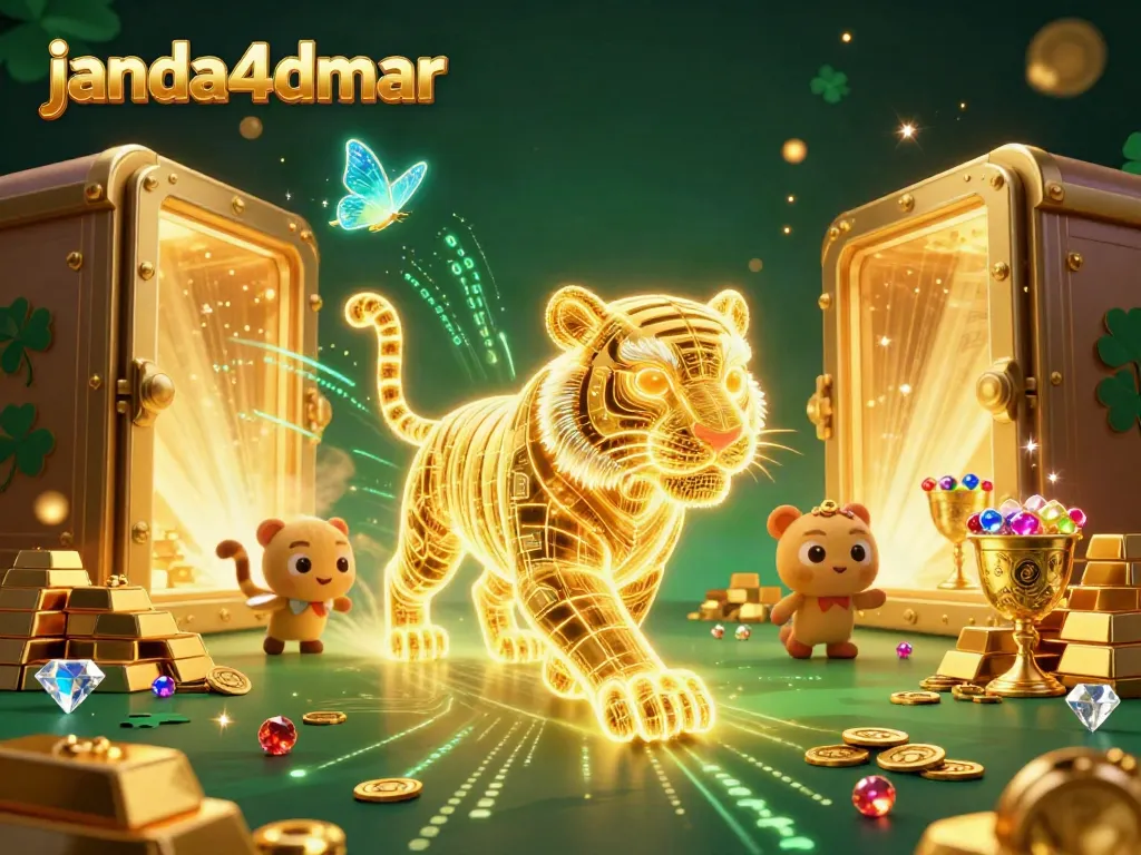 Menggairahkan pengalaman bermain janda4dmar dengan singa emas neon berenergi cahaya di kasino digital