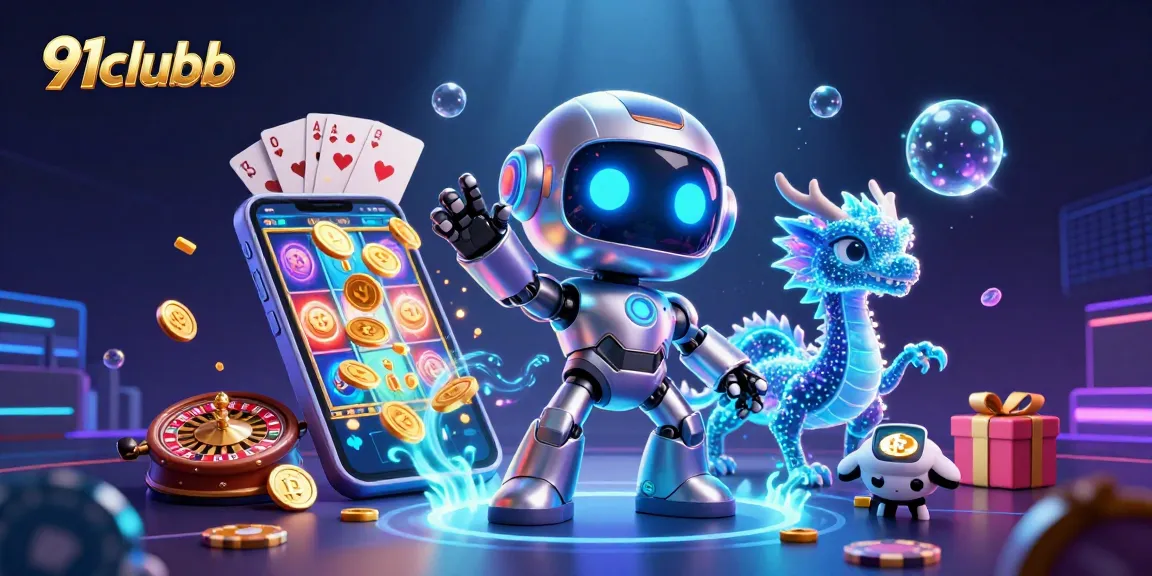 Engage with the thrilling gaming world of 91clubb featuring unique characters and vibrant casino elements.
