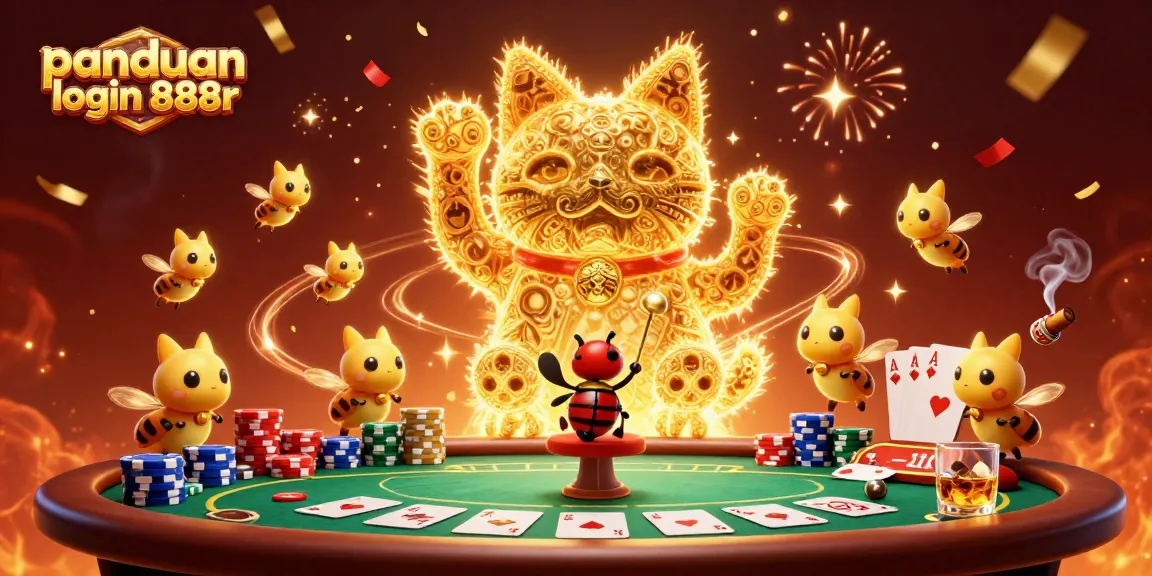 Experience panduan login 888r in this vibrant 3D casino scene filled with engaging symbols and excitement.