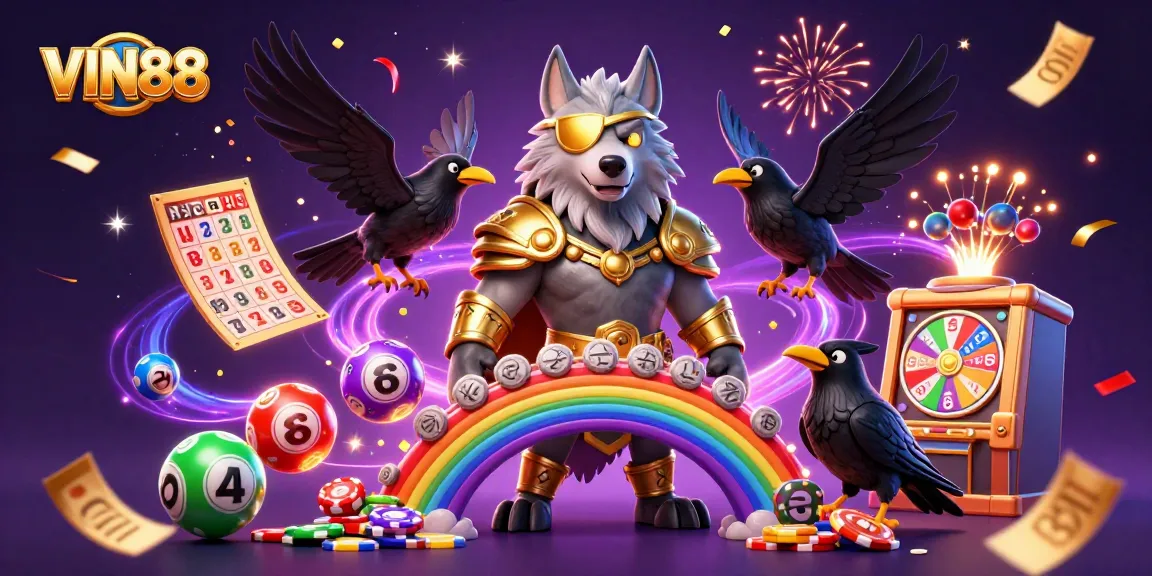 Experience thrilling gameplay with VIN88, where golden bingo cards and lotto balls create vibrant excitement.