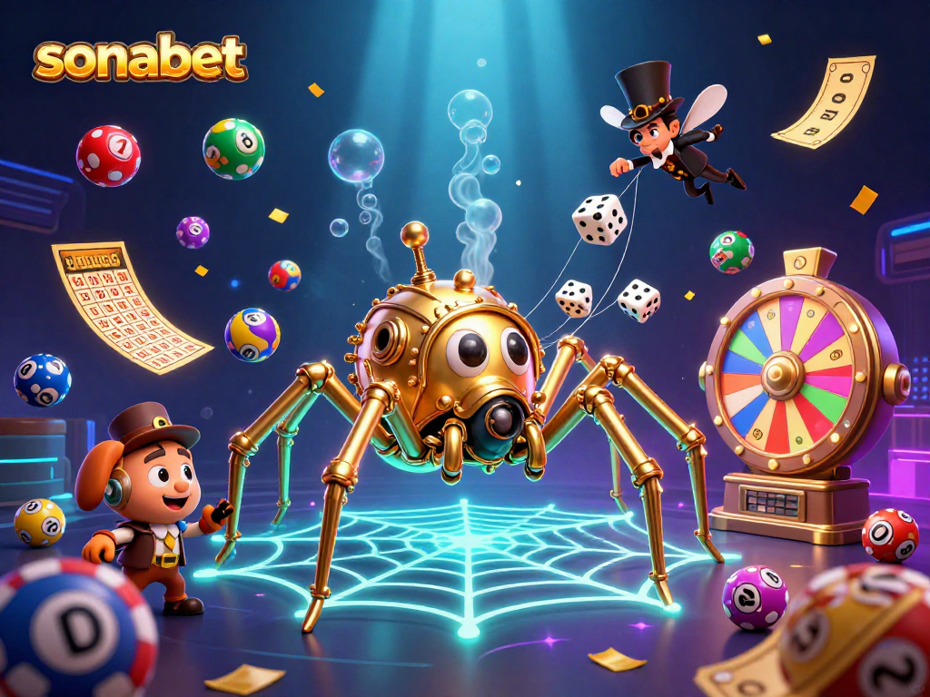 Experience thrilling gameplay with sonabet in a vibrant 3D casino illustration.