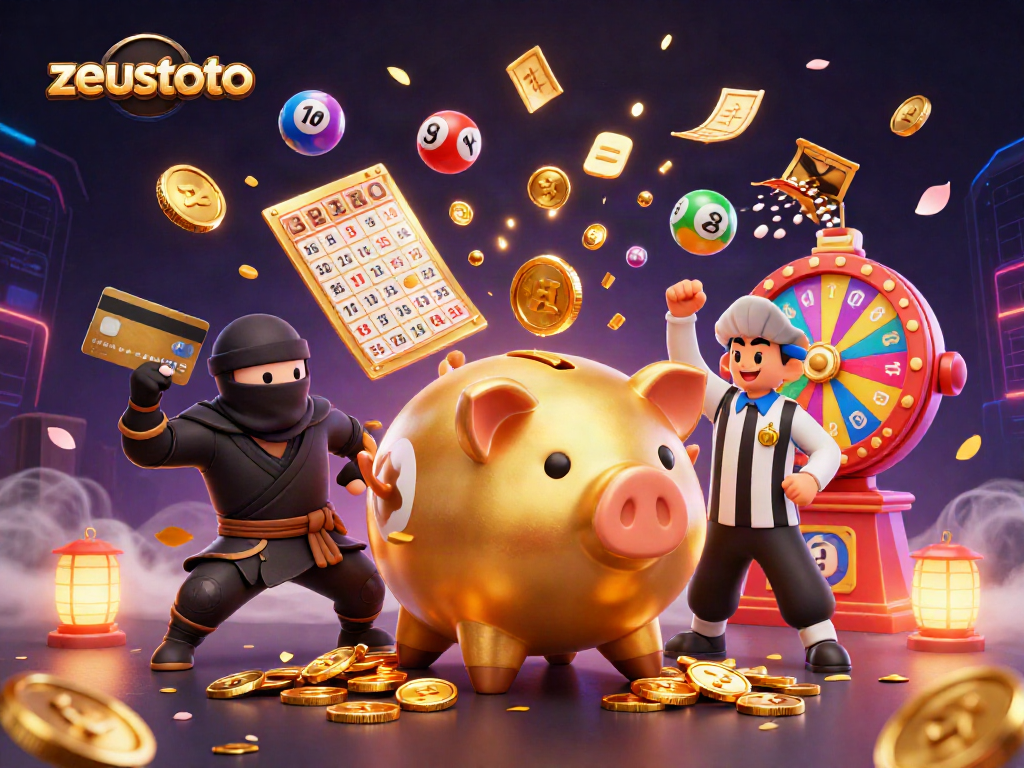 Experience zeustoto with the vibrant energy of a dynamic casino scene featuring colorful lottery elements.