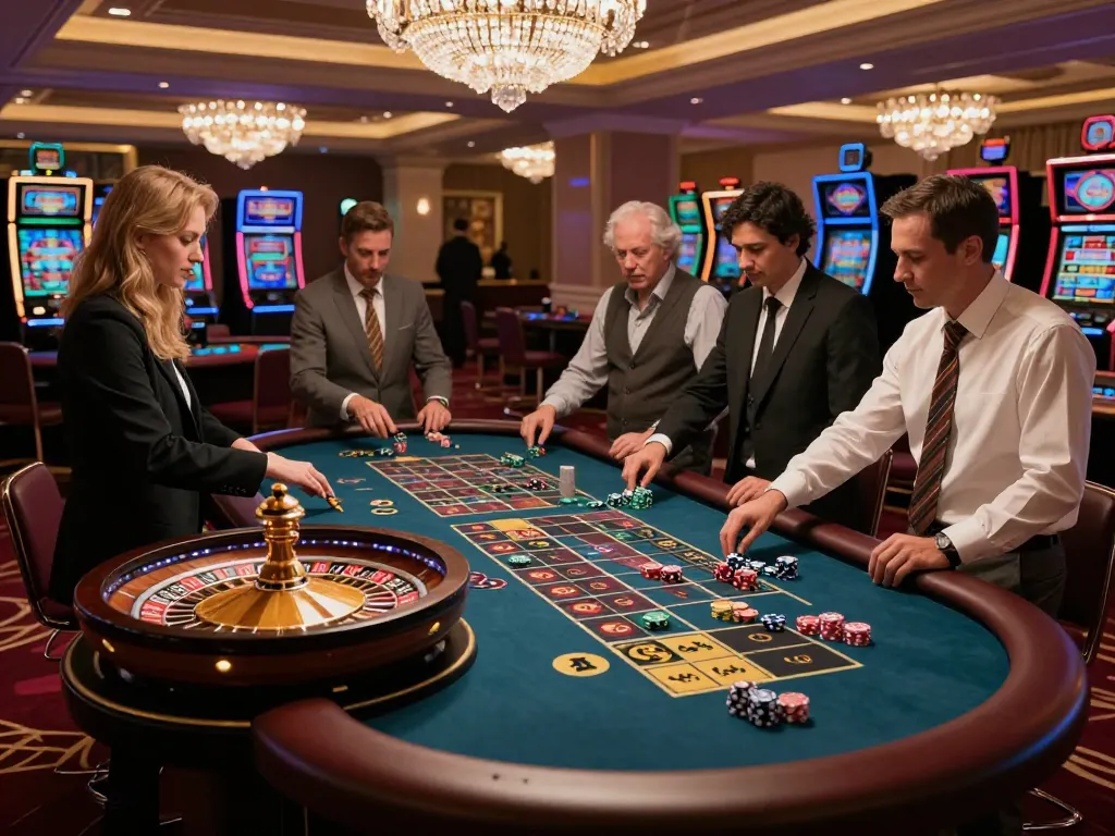 Engaged players at a roulette table, watching their chips as gameradar enhances their exciting gameplay experience.