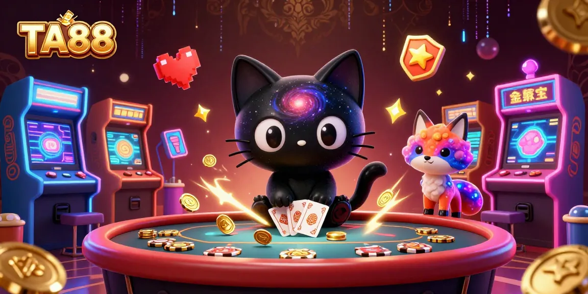 Join TA88's immersive universe with a cosmic casino scene filled with vibrant energy and gaming excitement.
