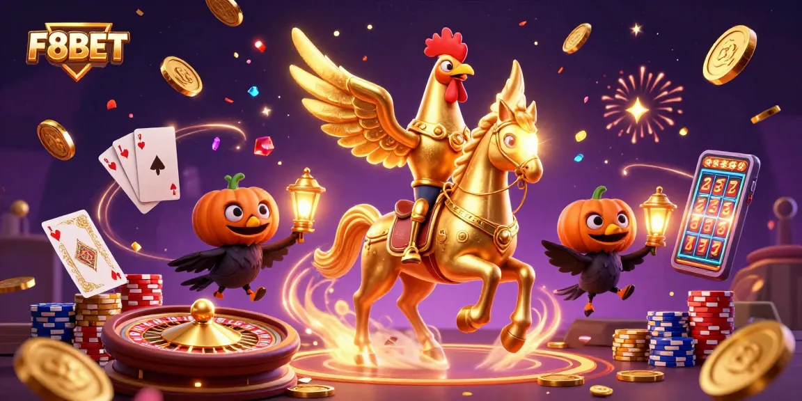 Engage in thrilling bets with F8BET's vibrant casino ambiance illustrated in 3D.