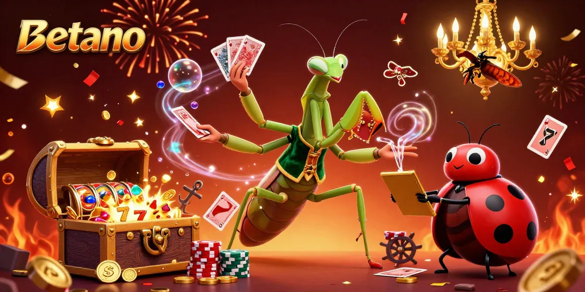 Betano features a vibrant 3D scene with a card sharp and pit boss surrounded by gold coins and game elements.