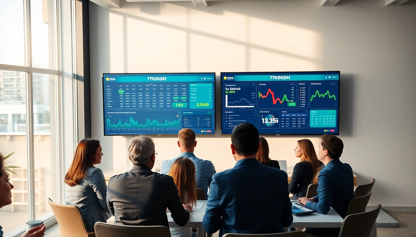 Innovative 79king marketing dashboard inside a modern office, data-driven betting analytics