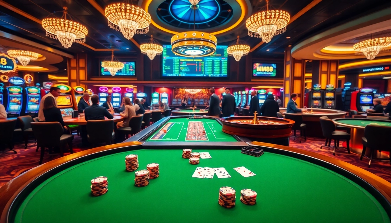 Experience high-stakes action at MM88 casino with vibrant tables and exciting gambling.