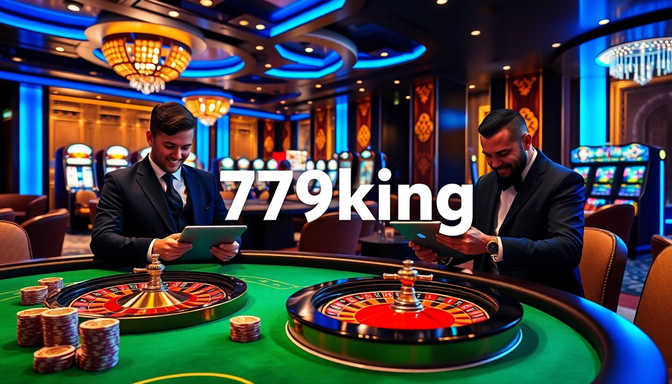 79king-powered high-stakes casino scene with roulette and baccarat action