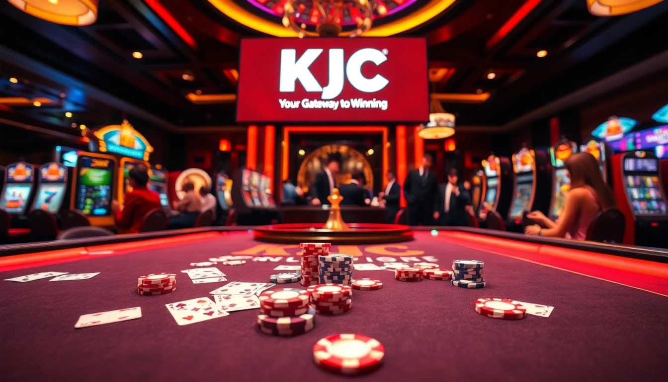 Experience thrilling poker action at KJC casino with vibrant tables and engaged players.