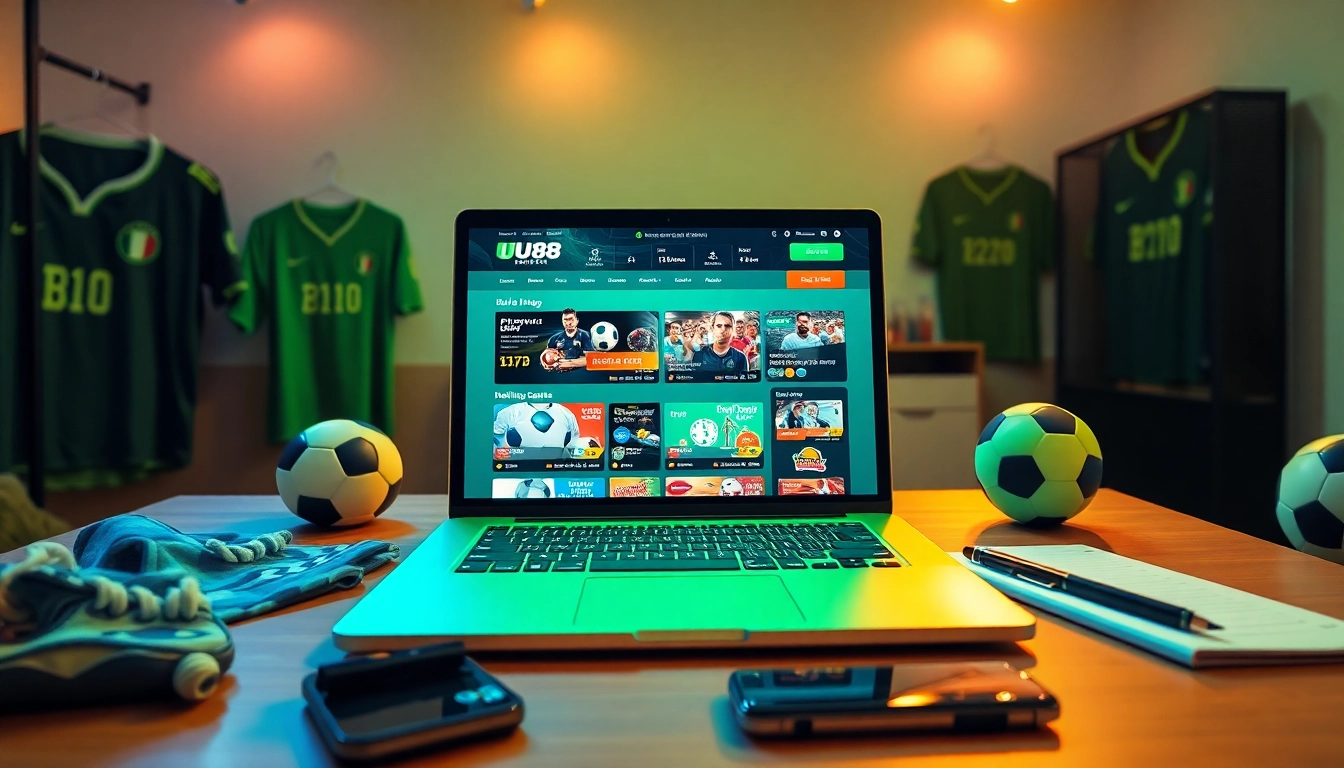 Engaging online betting experience showcased on https://uu88.blog/ with vibrant sports elements.