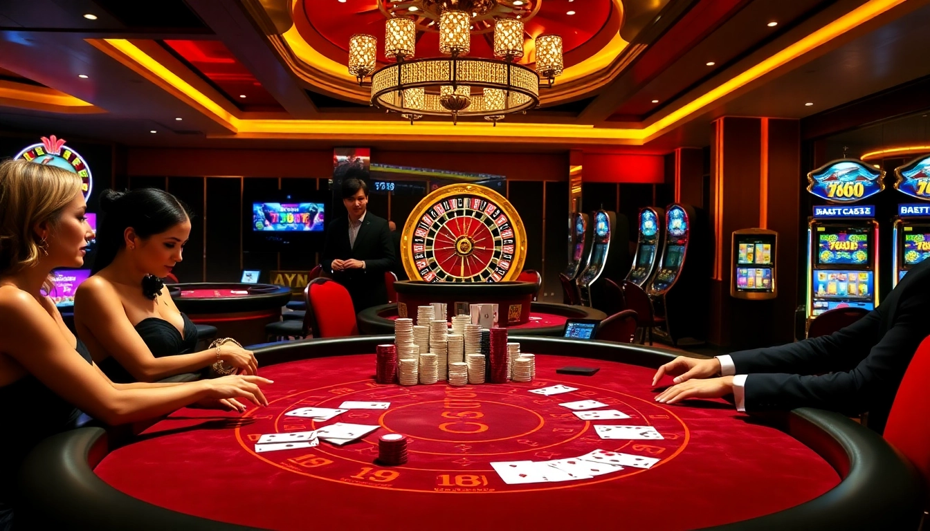 Players enjoying Baccarat at 789bet casino in a luxurious setting, chips and cards prominently featured.