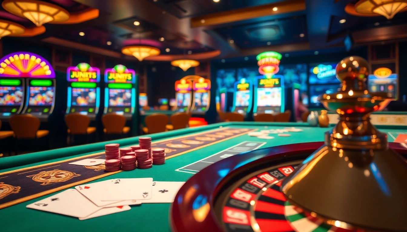 Experience the thrill of gambling at 669bet with an exciting casino scene showcasing poker chips and roulette.