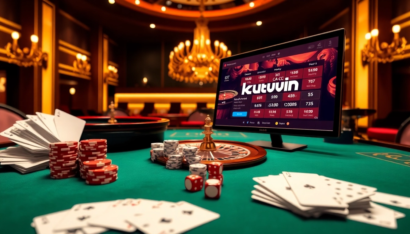 Cá cược kuwin features a luxurious casino with dynamic betting tables and exciting gaming interface.