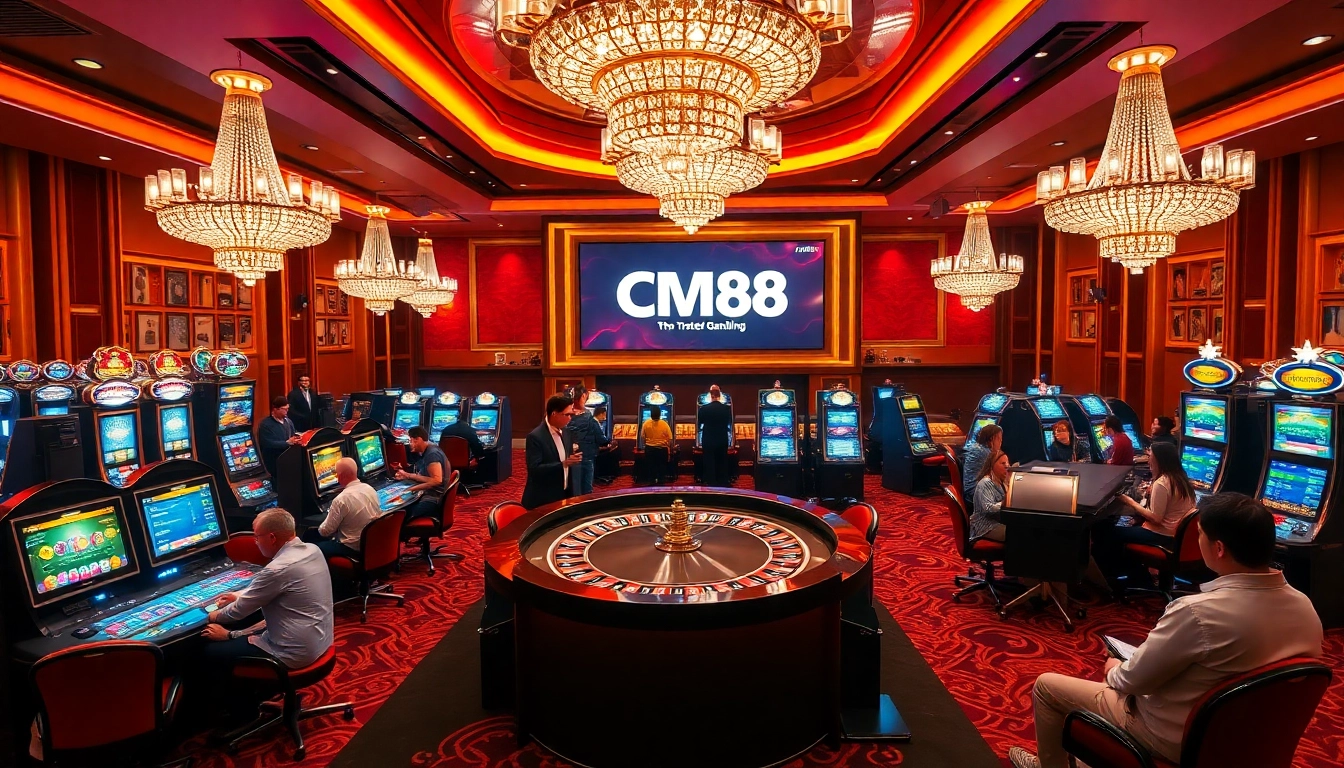 Experience thrilling moments at CM88 with vibrant casino tables and slot machines.