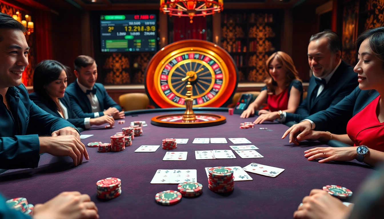 Engage in thrilling gameplay at https://xx88.nl/ with a poker table showcasing high stakes chips and a vibrant atmosphere.