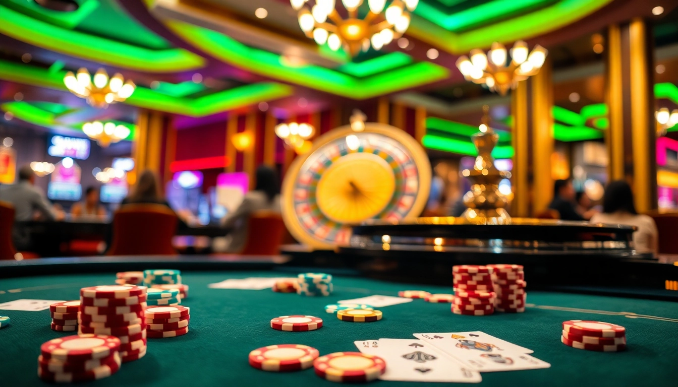 Experience the thrill of betting at mb668.co with vibrant casino visuals, poker chips, and a roulette wheel.