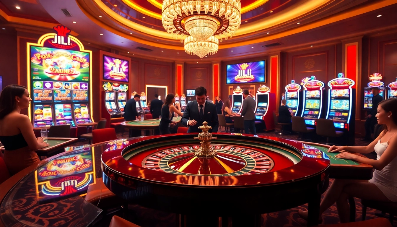 Experience the excitement of JILI casinos with dynamic gaming visuals, including slots and roulette.