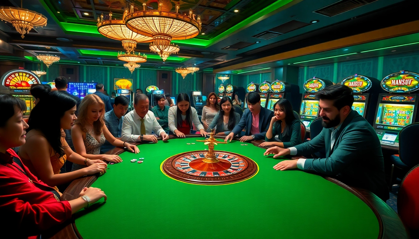 Players engaging in thrilling casino games at https://11win.br.com/ with vibrant tables and exciting atmosphere.