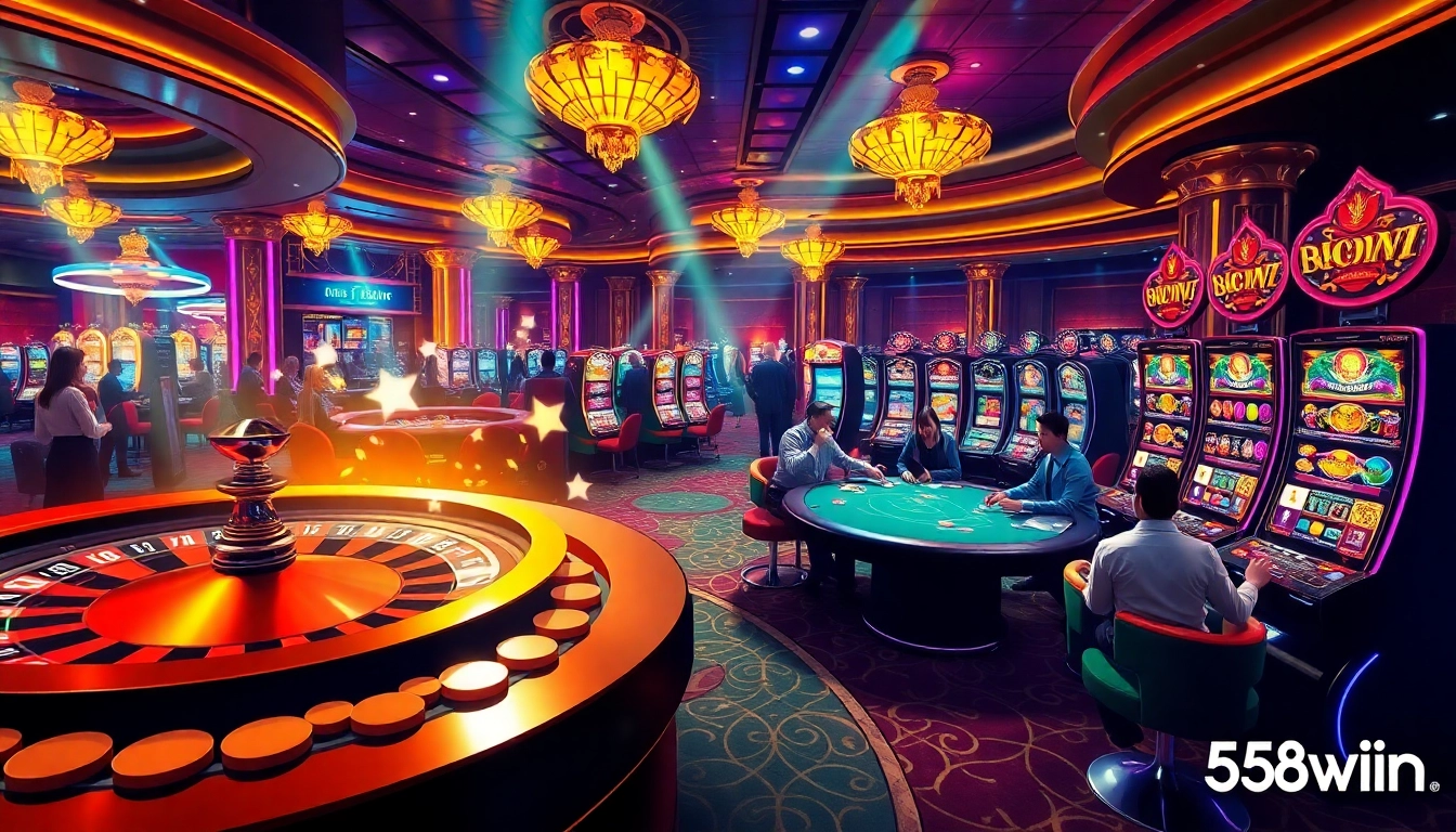 Experience the thrill of the 58win casino with vibrant games, roulette, and poker excitement.